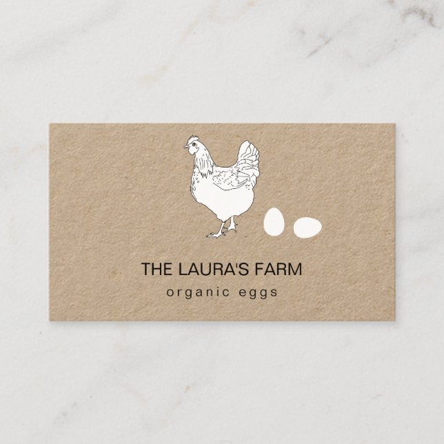Chicken Farm Country Hen Organic Eggs Business Card (Front)