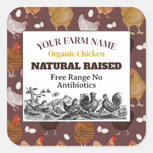 Chicken Farm Custom Label Sticker