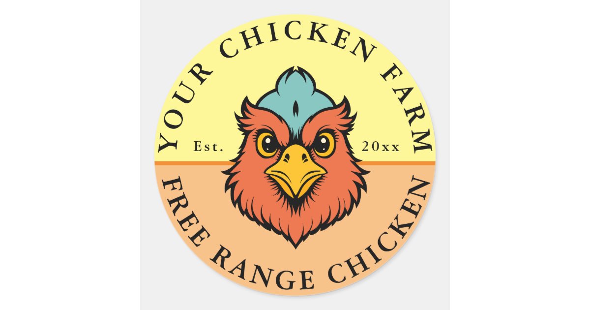 Chicken Farm Custom Label Sticker | Zazzle