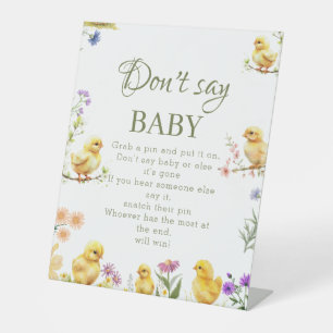 Chicken  farm Don't Say Baby Baby Shower Game sign