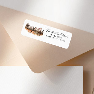 Chicken Farm Fence Fun Address Label