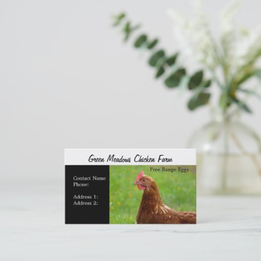 Chicken Farm Free Range Eggs Business Cards | Zazzle