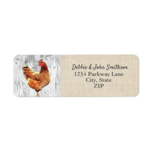 Chicken Farm Free Range Hobby Farm Return Address Label