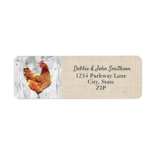 Chicken Farm Free Range Hobby Farm Return Address  Label