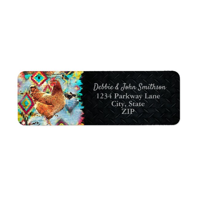 Chicken Farm Free Range Hobby Farm Western Address Label (Front)