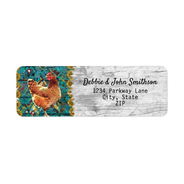 Chicken Farm Free Range Hobby Farm Western Address Label (Front)