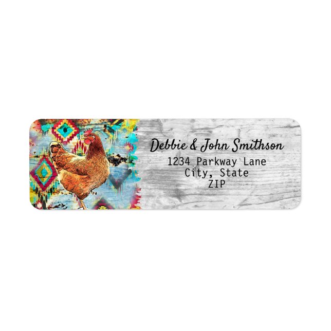 Chicken Farm Free Range Hobby Farm Western Address Label (Front)