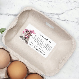 Chicken Farm Fresh Egg Handling Carton Label