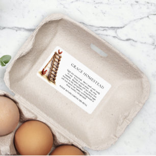 Chicken Farm Fresh Egg Handling Carton Label
