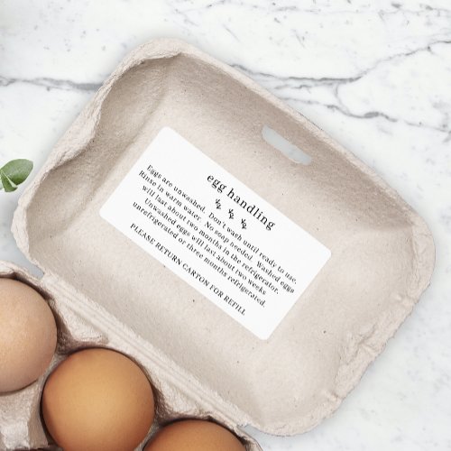 Chicken Farm Fresh Egg Handling Carton Label