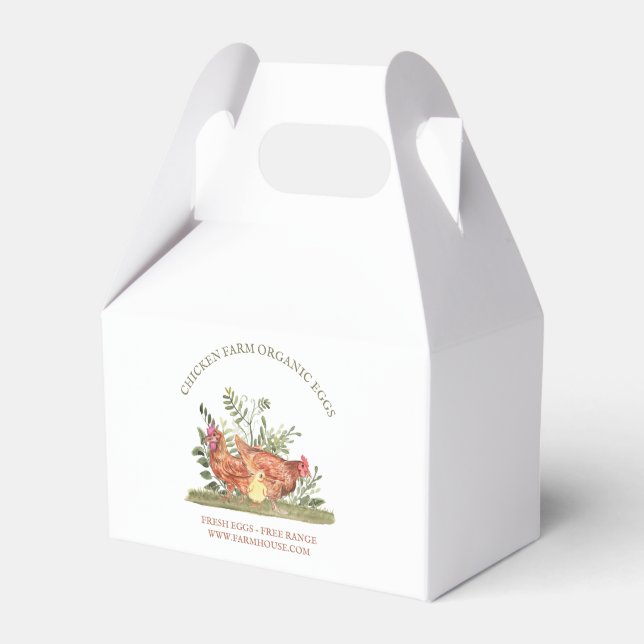 Chicken Farm Fresh Egg service Favor Boxes (Front Side)