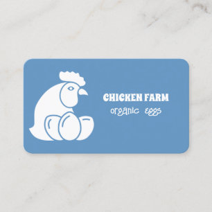 Chicken Farm Fresh Eggs Blue Business Card