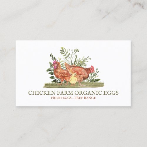 Chicken Farm Fresh Eggs Business Card