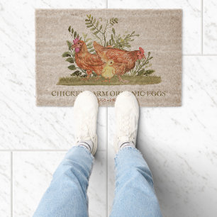 Chicken Farm Fresh Eggs Business Fiber Doormat