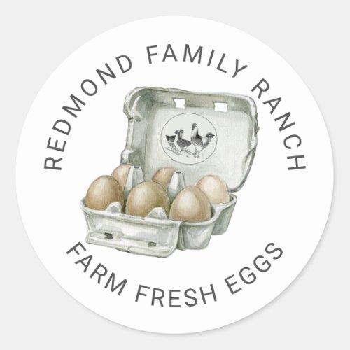 Chicken Farm Fresh Eggs Classic Round Sticker