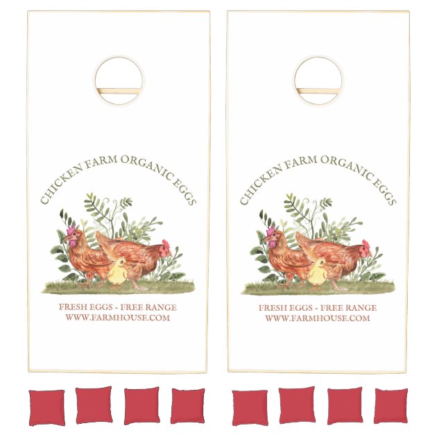 Chicken Farm Fresh Eggs elegant Cornhole Set