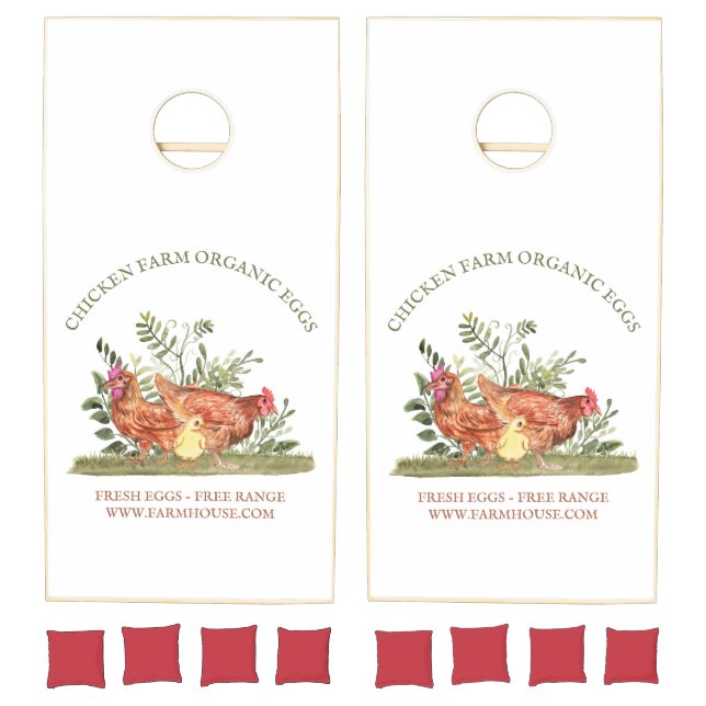 Chicken Farm Fresh Eggs elegant Cornhole Set (Set)