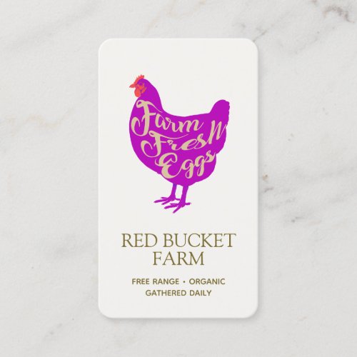 Chicken Farm Fresh Eggs Retro Business Card