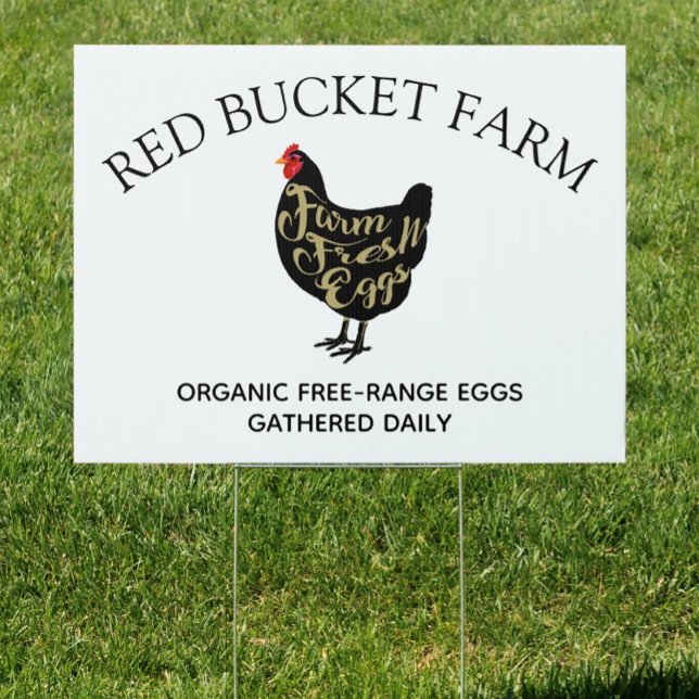 Chicken Farm Fresh Eggs Retro Sign (Creator Uploaded)