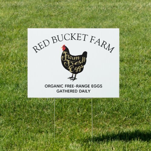 Chicken Farm Fresh Eggs Retro Sign