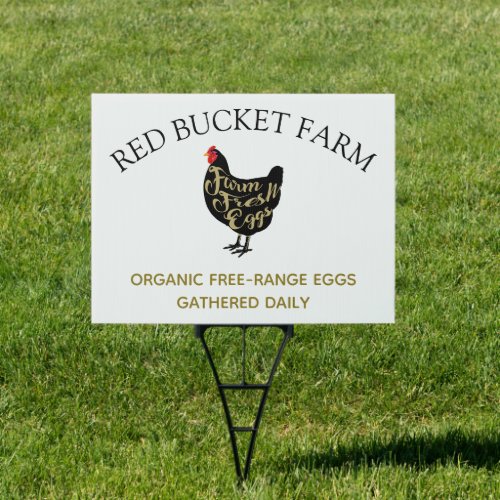 Chicken Farm Fresh Eggs Retro Sign