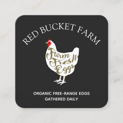 Chicken Farm Fresh Eggs Retro Square Business Card