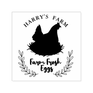 Chicken Farm Fresh Eggs Theme Self-inking Stamp