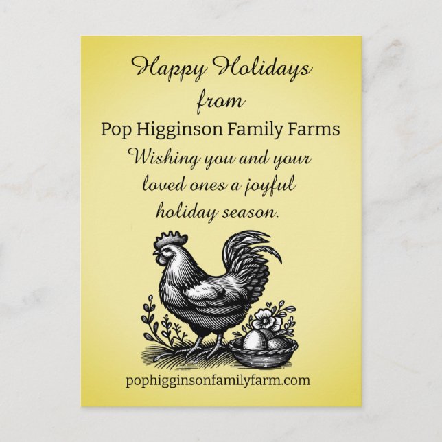 Chicken Farm Holiday Postcard (Front)