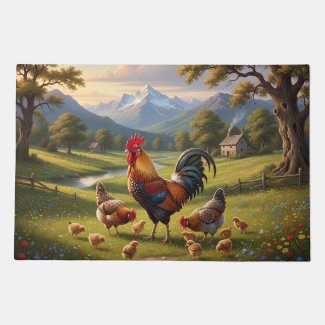 Chicken Farm House Doormat (Front)