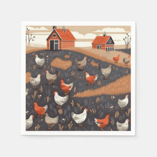Chicken Farm Paper Napkin
