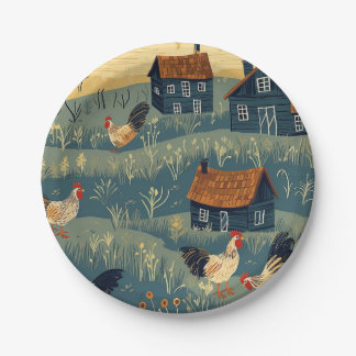 Chicken Farm Paper Plate