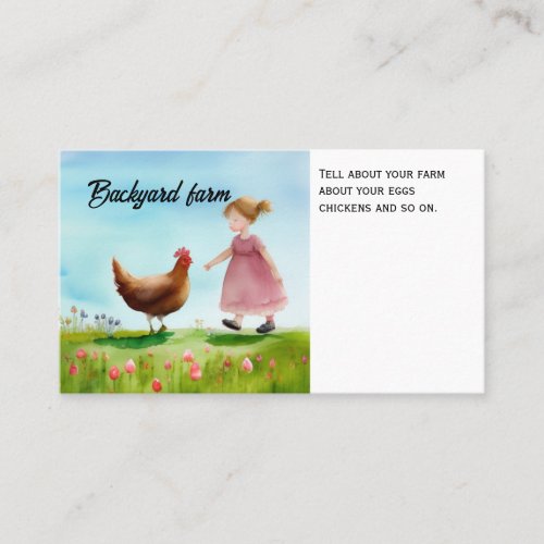 Chicken Farm Rusic Organic Calling Card
