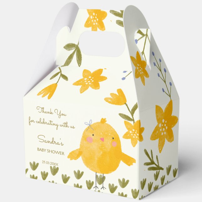 Chicken farm spring baby shower favors custom favor boxes (Front)