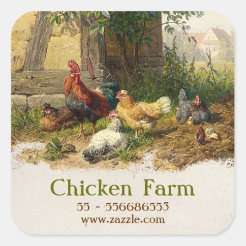 chicken farm sticker