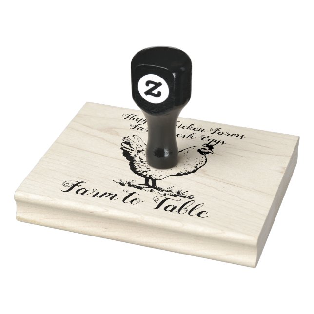 chicken farm to table rubber stamp (Stamp)