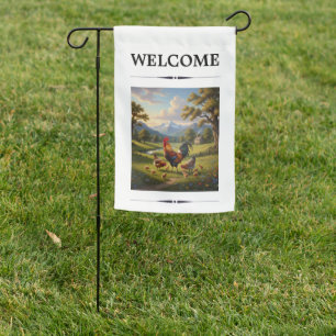 Chicken Farm Weatherproof Personalized Garden Flag