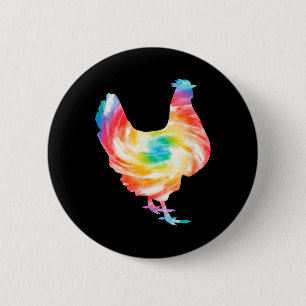 Chicken Farmer Chicken Lover Farming Tie Dye Button