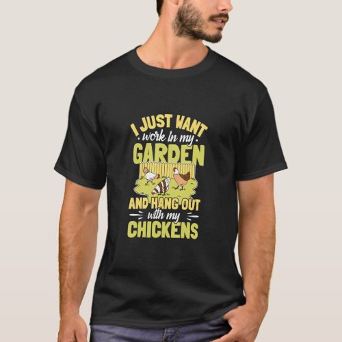 Chicken Farmer  Garden  Gardening And Chickens  T_Shirt
