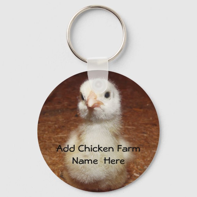 Chicken Farmer Keychain with Baby Chick (Front)