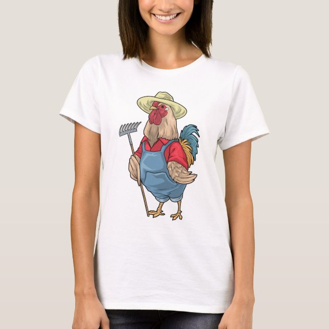 Chicken Farmer Rake Farm T-Shirt (Front)