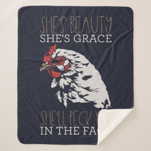 Chicken Farmer Shes Grace Beauty Sherpa Blanket