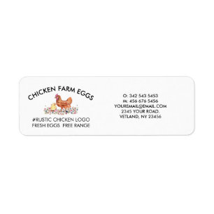 Chicken Farmhouse Agriculture Fresh Eggs Label