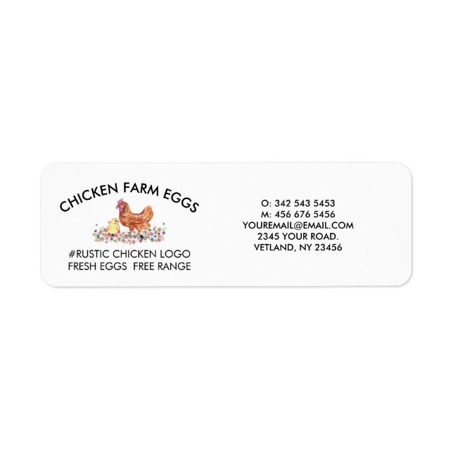 Chicken Farmhouse Agriculture Fresh Eggs Label (Front)