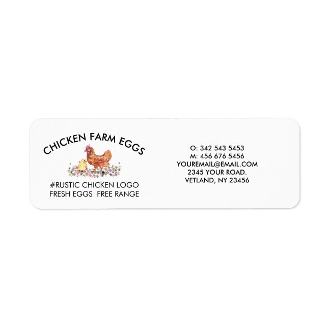 Chicken Farmhouse Agriculture Fresh Eggs Label