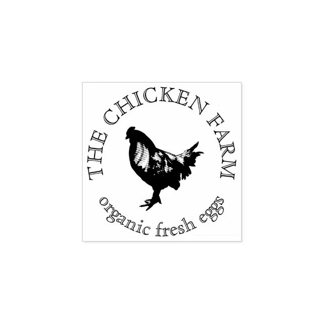 Chicken Farmhouse Egg Rubber Stamp | Zazzle