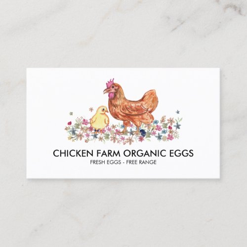 Chicken Farmhouse Fresh Eggs Business Card