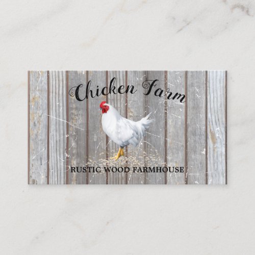 Chicken Farmhouse Rustic Egg Business Card