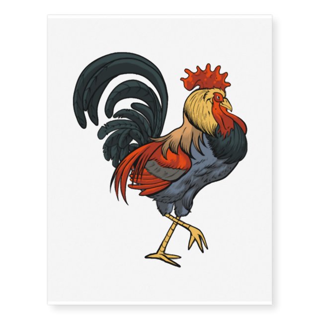 Chicken Farming Farmer Temporary Tattoos (Front)