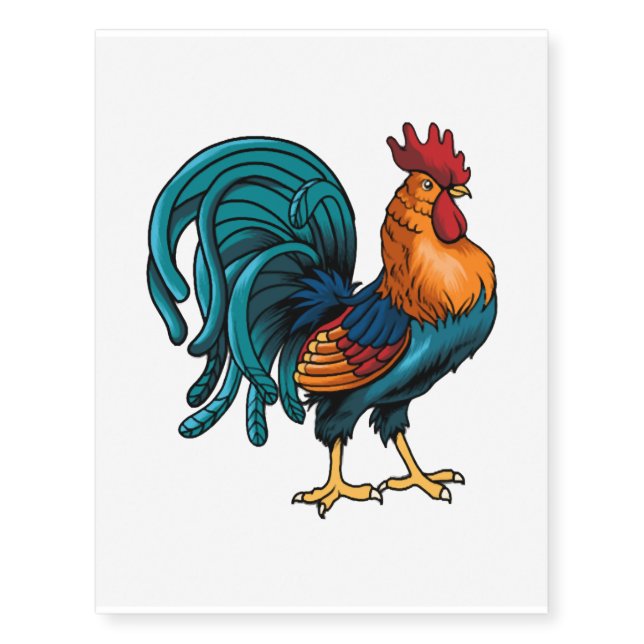Chicken Farming Farmer Temporary Tattoos (Front)