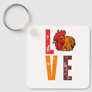 Chicken Farming - Hen Rooster Lover Chicken Farmer Keychain